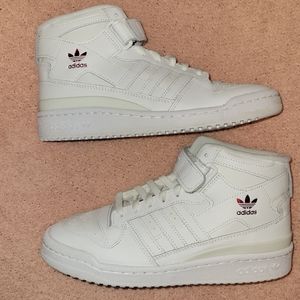 Adidas Forum Mid White/Pink women's shoes